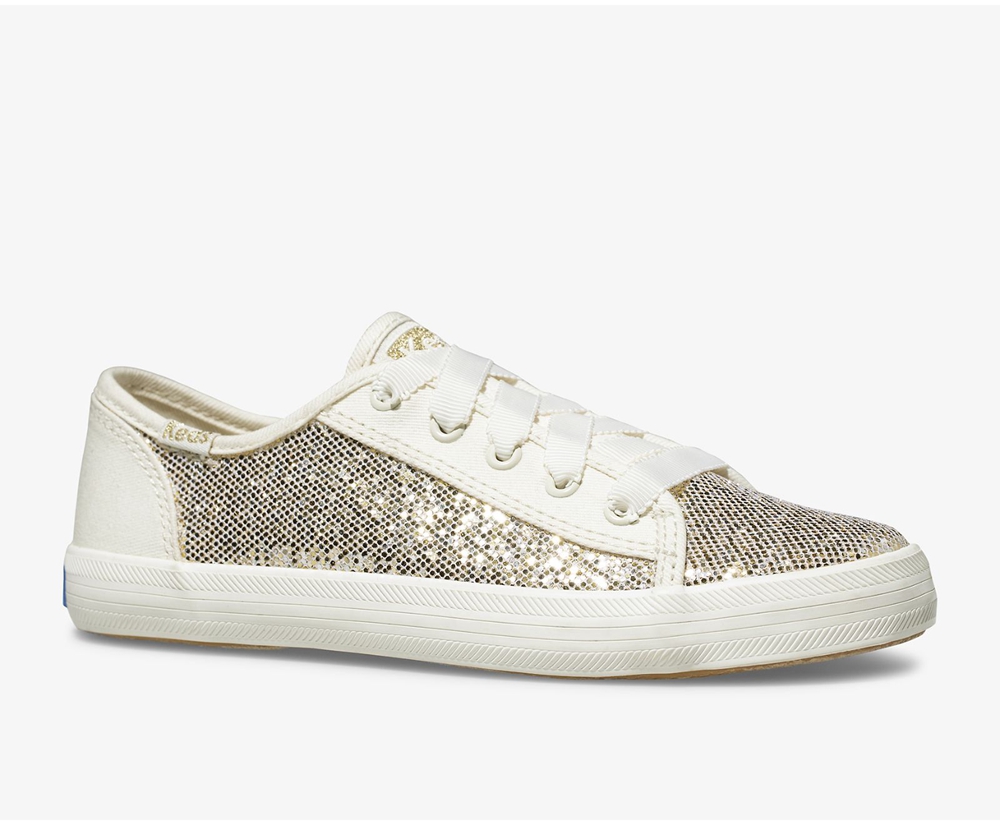 Keds Sneakers White - Kickstart Metallic Sparkle - Kids RLMSTU-618